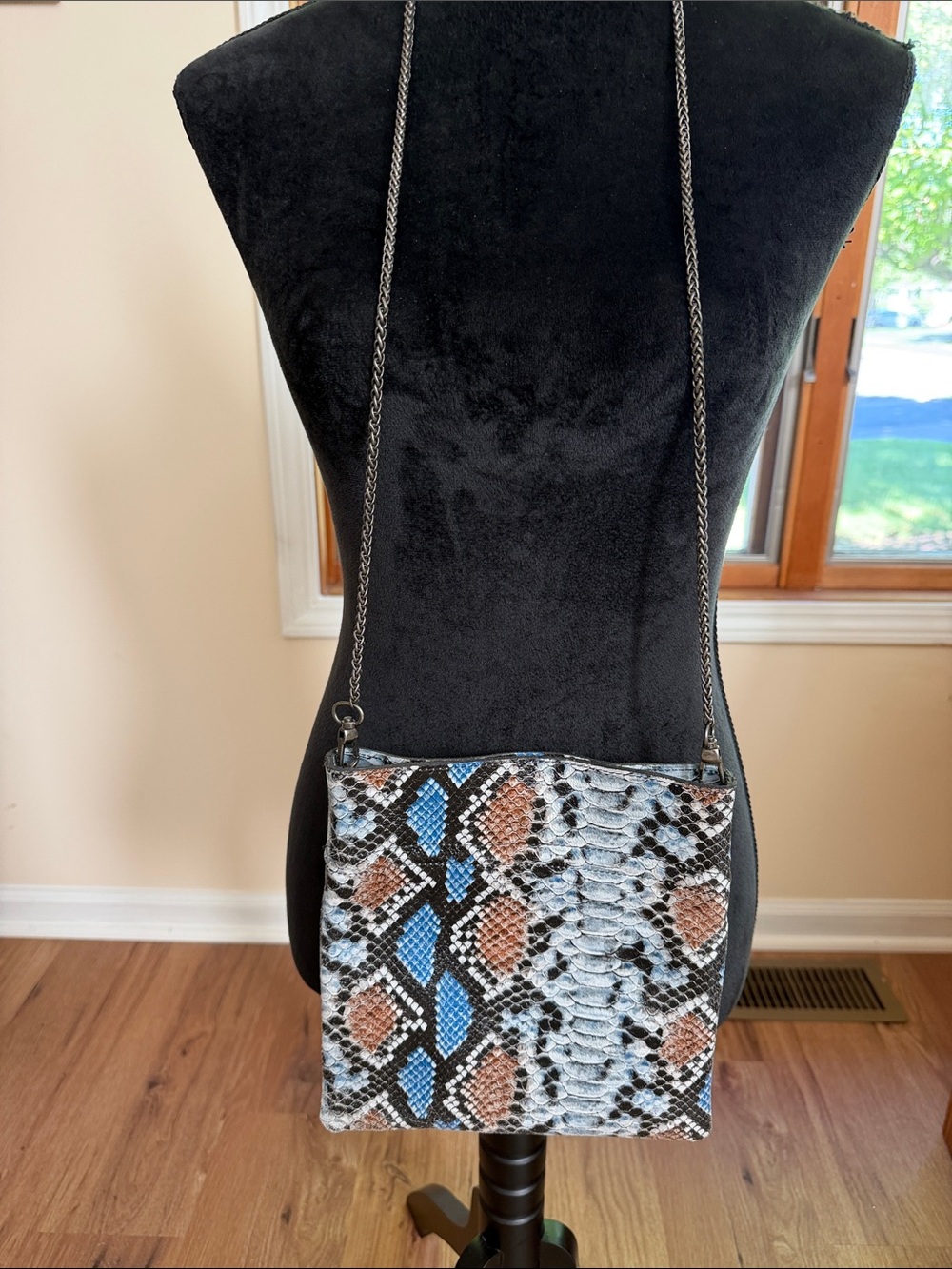 Free People Snake-Print Leather Crossbody Bag